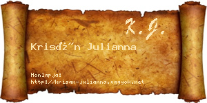 Krisán Julianna névjegykártya
