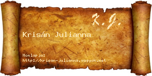 Krisán Julianna névjegykártya